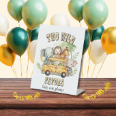 Twee Wilde Jongens Verjaardag Safari Dieren Reclamebord Met Voetstuk