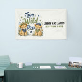 Twee Wilde Jongens Verjaardags Welkom Bord Spandoek (Beurs)