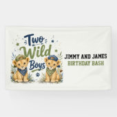 Twee Wilde Jongens Verjaardags Welkom Bord Spandoek (Horizontaal)