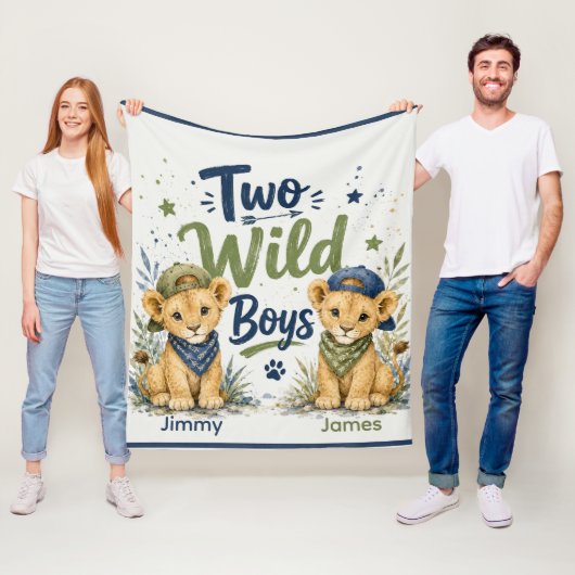 Twee Wilde Jongens Verjaardagsfeest Fleece Deken (In situ)