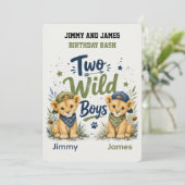 Twee Wilde Jongens Verjaardagsfeest Kaart (Staand voorkant)