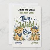 Twee Wilde Jongens Verjaardagsfeest Kaart (Voorkant)