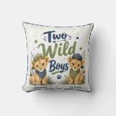 Twee Wilde Jongens Verjaardagsfeest Kussen (Voorkant)