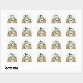 Twee Wilde Jongens Verjaardagsfeest Vierkante Sticker (Vel)