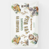 Twee wilde jungle safari 2e verjaardag Banner (Verticaal)