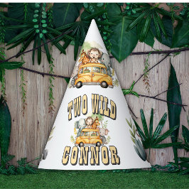 Twee wilde Jungle Safari 2e verjaardagsfeesthoed Feesthoedjes