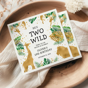 Twee Wilde Jungle Safari 2e Verjaardagsfeestje Servet