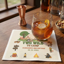 Twee wilde kampeer safari bos 2de verjaardag servet