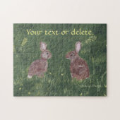 Twee wilde konijntjes in gras Jouw tekst Puzzels (Horizontaal)