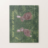 Twee wilde konijntjes in gras Jouw tekst Puzzels (Verticaal)