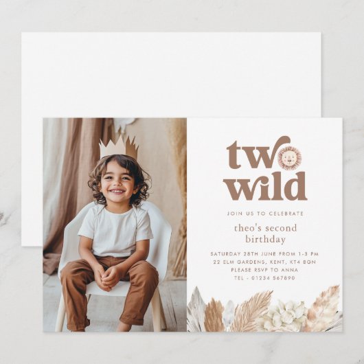 Twee wilde landschapsfoto uitnodiging (Voorkant / Achterkant)