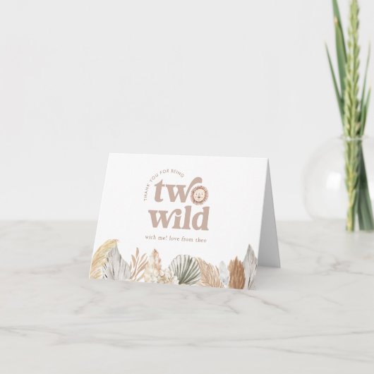 Twee Wilde Leeuw Verjaardag Dankjewel Card Bedankkaart (Voorkant)