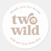 Twee wilde leeuwen verjaardag bedankt ronde sticker (Voorkant)