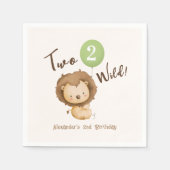 Twee wilde leeuwenjongen 2e verjaardag servet (Voorkant)