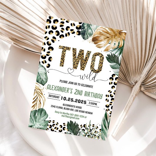Twee Wilde Luipaardprint Uitnodiging voor 2e Verja