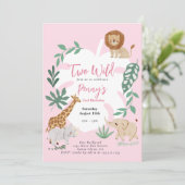 Twee Wilde Meisje 2e Verjaardag Uitnodiging (Staand voorkant)