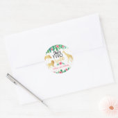 Twee Wilde Meisjes Tweede Verjaardag Favor Ronde Sticker (Envelop)