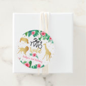 Twee Wilde Meisjes Tweede Verjaardag Party Favor T Bedankjes Labels (In situ)