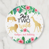 Twee Wilde Meisjes Tweede Verjaardag Party Favor T Bedankjes Labels (Voorkant)