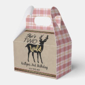 Twee Wilde Meisjes Woodland Deer 2e verjaardag Bedankdoosjes (Voorkant Zijde)