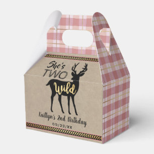Twee Wilde Meisjes Woodland Deer 2e verjaardag Bedankdoosjes