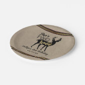 Twee Wilde Meisjes Woodland Deer 2e verjaardag Papieren Bordje (Gekanteld)