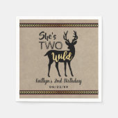 Twee Wilde Meisjes Woodland Deer 2e verjaardag Servet (Voorkant)