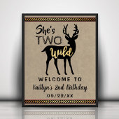 Twee Wilde Meisjes Woodland Deer 2e verjaardag Wel Poster