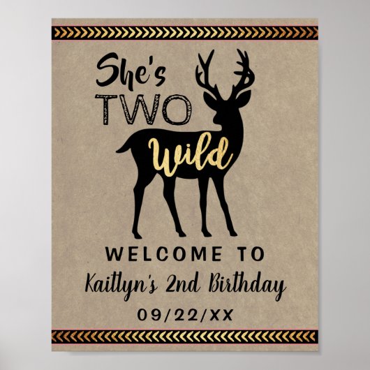 Twee Wilde Meisjes Woodland Deer 2e verjaardag Wel Poster (Voorkant)