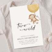 Twee wilde minimalistische aap tweede verjaardag kaart