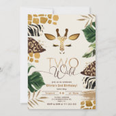 Twee wilde Moderne Safari goud 2e verjaardag Kaart (Voorkant)