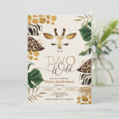 Twee wilde Moderne Safari goud 2e verjaardag Kaart (Staand voorkant)