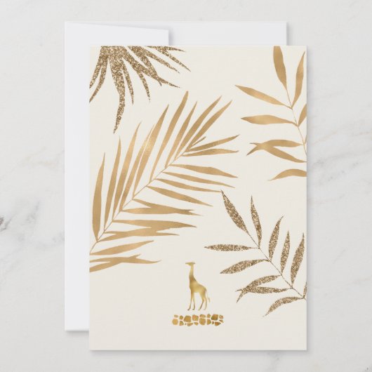 Twee wilde Moderne Safari goud 2e verjaardag Kaart (Achterkant)