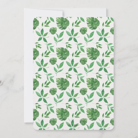 Twee wilde moderne tropische groen 2e verjaardag kaart (Achterkant)