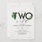 Twee wilde moderne tropische groen 2e verjaardag kaart (Voorkant)