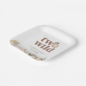 Twee wilde neutrale bladeren verjaardag papieren bordje (Gebogen)