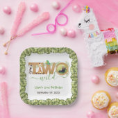 Twee wilde Oerwouden foto hout tweede verjaardag Papieren Bordje (Feest)