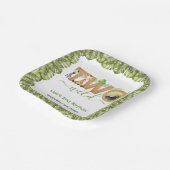 Twee wilde Oerwouden foto hout tweede verjaardag Papieren Bordje (Gebogen)