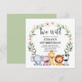 Twee wilde Oerwouden Safari Dieren 2e verjaardag Kaart (Voorkant / Achterkant)