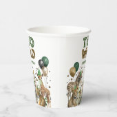 Twee wilde Oerwouden Safari Dieren 2e verjaardag Papieren Bekers (Rechts)