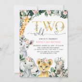 Twee wilde Oerwouden van Safari 2e verjaardag Invi Kaart (Voorkant)