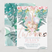 Twee wilde Oerwouden Verjaardag Schattige Kaart (Voorkant / Achterkant)