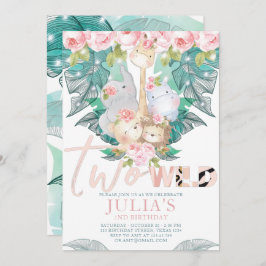 Twee wilde Oerwouden Verjaardag Schattige Kaart