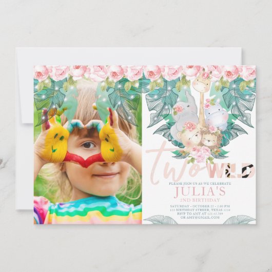 Twee wilde Oerwouden Verjaardagsfoto Kaart (Voorkant)