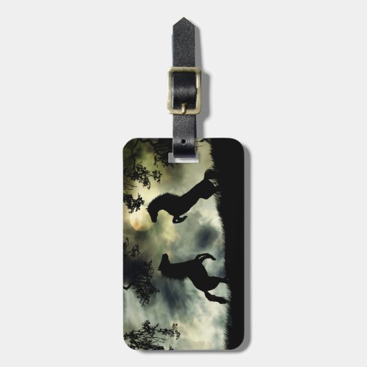 Twee wilde paarden Bagagelabel (Voorkant verticaal)