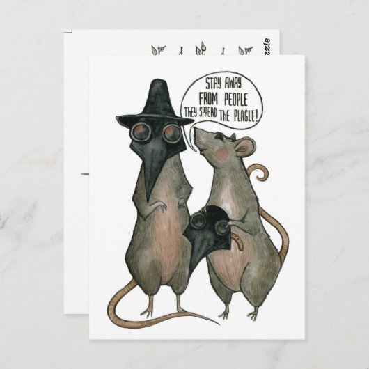 Twee wilde ratten briefkaart (Voorkant / Achterkant)