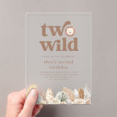 Twee Wilde Retro Neutrale Bladeren Verjaardag Uitn Acryl Uitnodigingen (Insitu (Draagbaar))