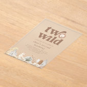 Twee Wilde Retro Neutrale Bladeren Verjaardag Uitn Acryl Uitnodigingen (Laagn)