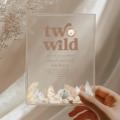 Twee Wilde Retro Neutrale Bladeren Verjaardag Uitn Acryl Uitnodigingen