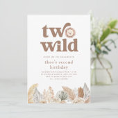 Twee Wilde Retro Neutrale Bladeren Verjaardag Uitn Kaart (Staand voorkant)